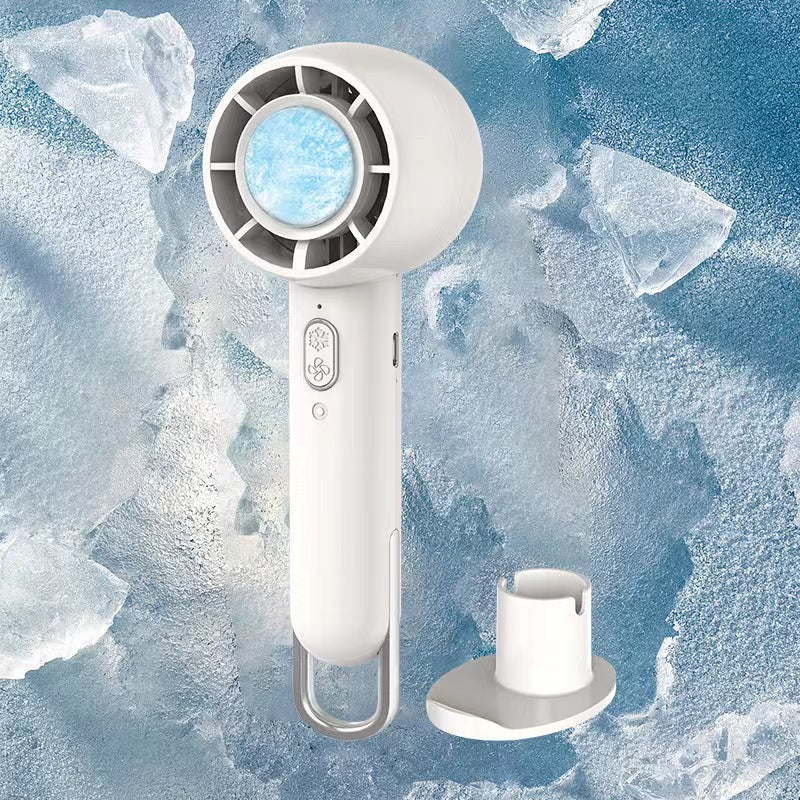 2024 New Handheld Ice Fan Semiconductor Refrigeration Portable Outdoor USB Mini Fan Desktop Small Fan