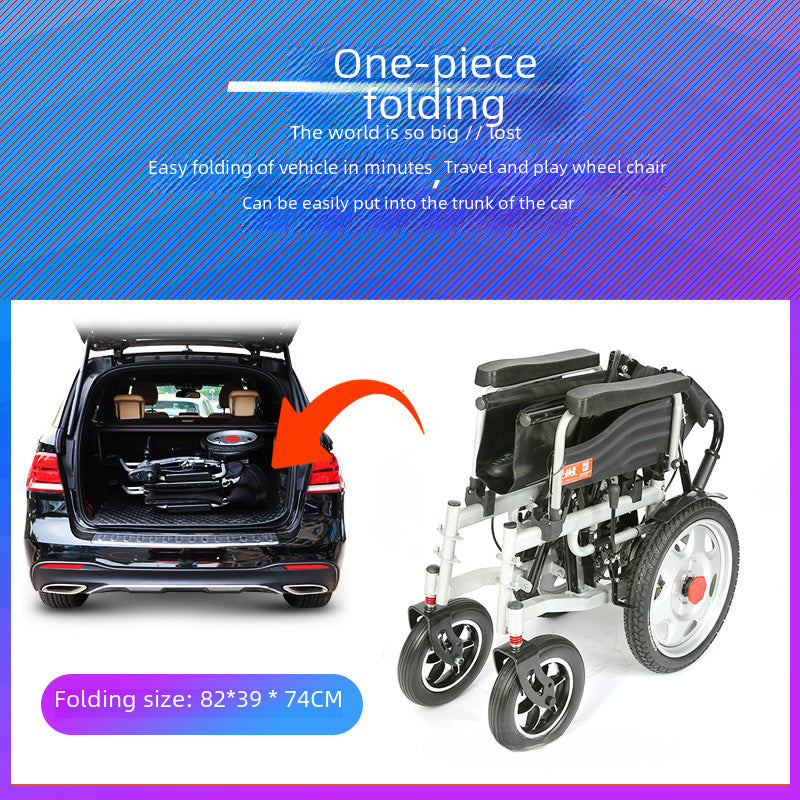 Export electric wheelchair cart foldable lightweight elderly disabled intelligent adjustment automatic full lying four-wheeled scooter