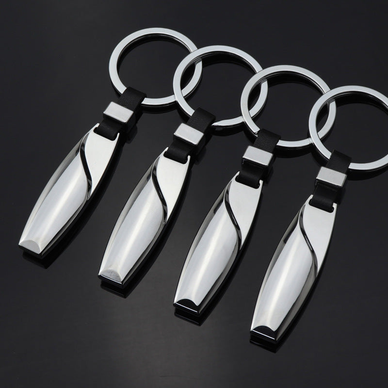 Car logo key pendant logo leather men's metal key chain car key ring accessories practical style optional