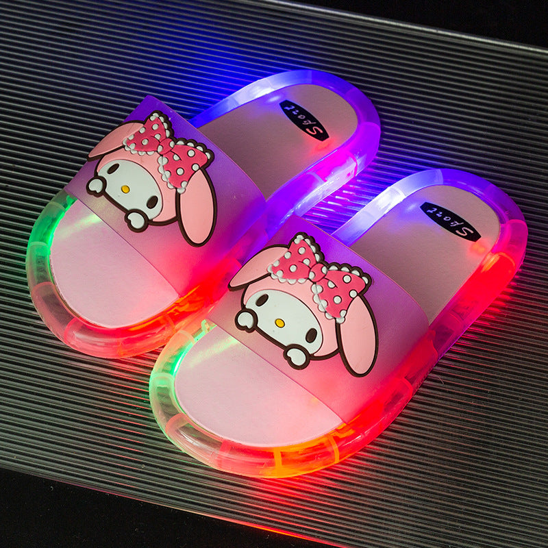 Internet celebrity new luminous slippers for children to wear cool personality home non-slip kulomi cartoon slippers for women