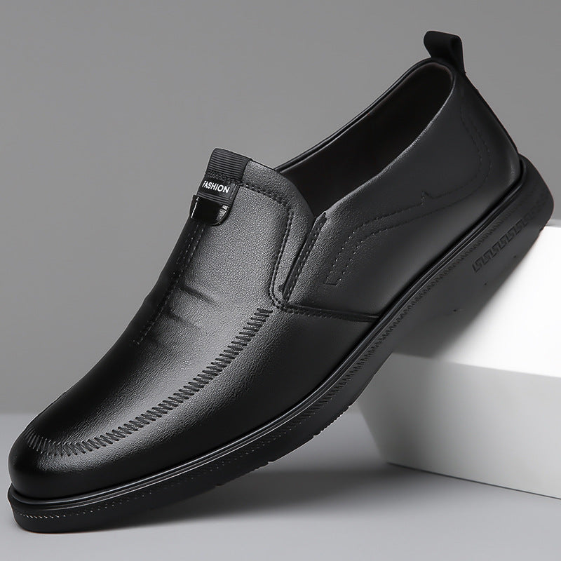 Leather shoes men's leather shoes men's slip-on spring new business casual men's shoes non-slip soft-soled dad shoes