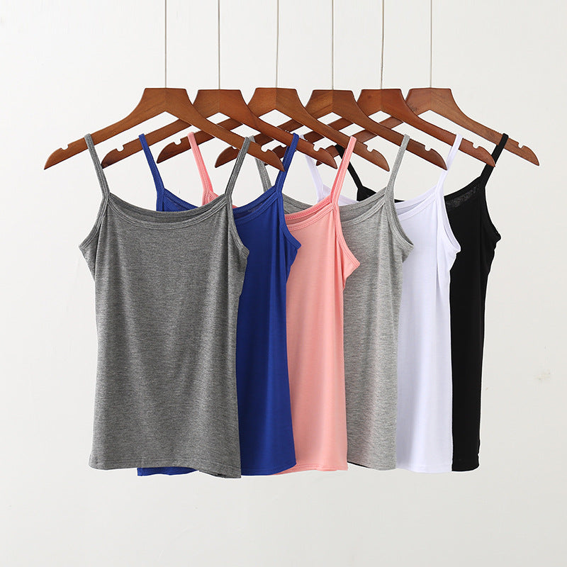 Modal camisole, women's summer solid color, thin sleeveless short thin base shirt, large size versatile small vest
