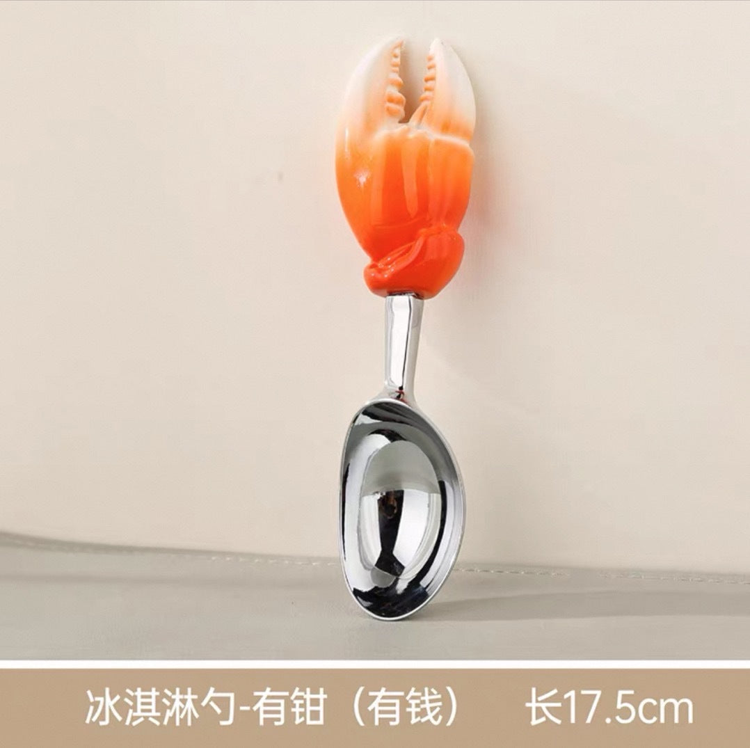 Crab claw spoon, apple kernel spoon, ice cream spoon, household creative cartoon cute dessert spoon, high-value rice spoon soup