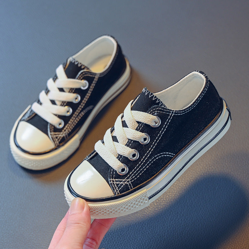 Children's canvas shoes, girls' shoes, spring and autumn, new white shoes, autumn girls' board shoes, baby cloth shoes, boys' shoes