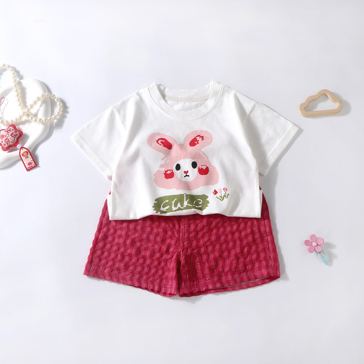 Summer Kids Short Sleeve Shorts Set Baby Toddler Cotton T-Shirt Male & Female Baby Thin Children's Clothing Two-Piece Set Wholesale