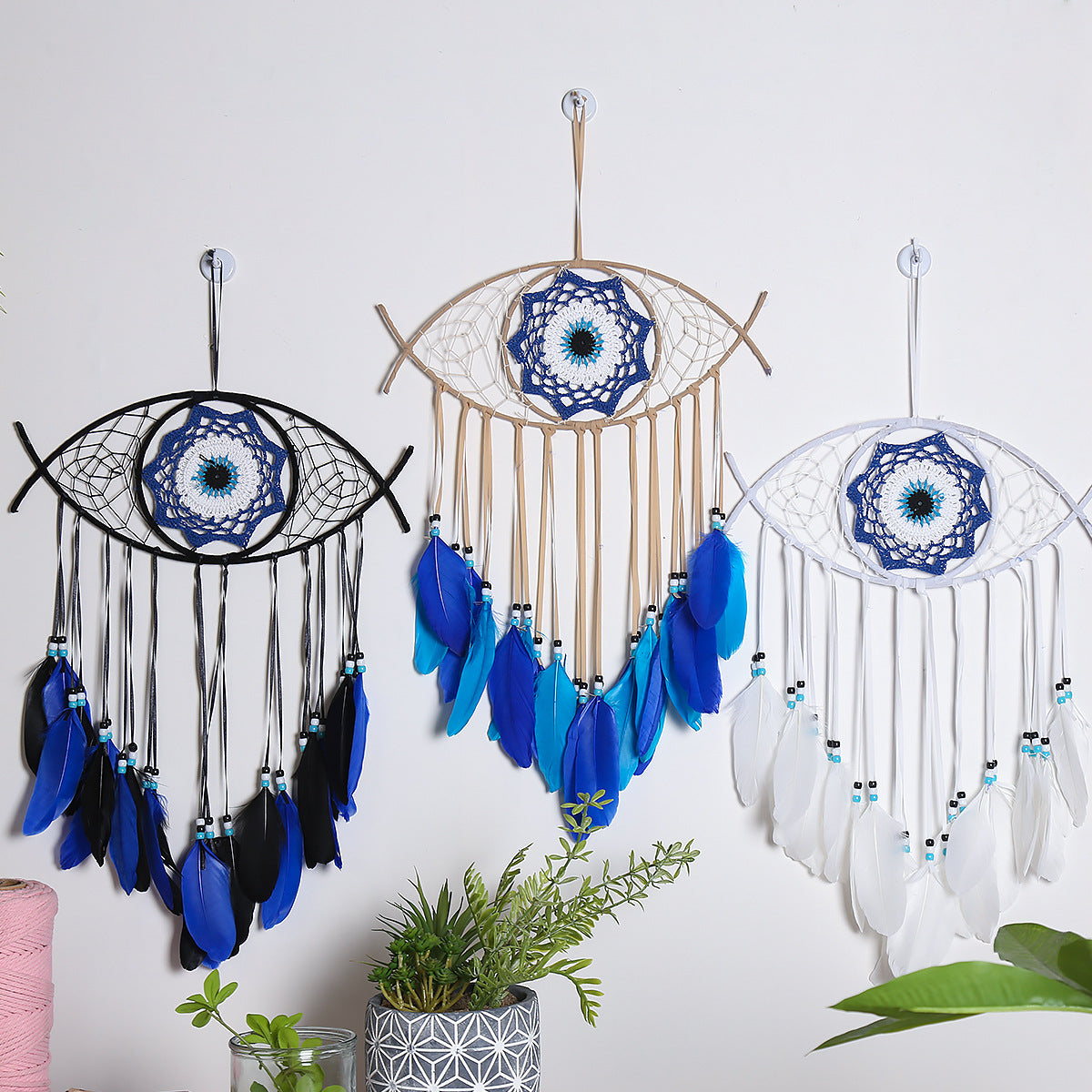 Cross-border hot sale devil's eye home decoration dreamcatcher wall hanging wall decoration room decoration dreamcatcher