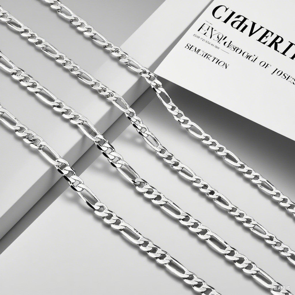 Stainless steel Cuban chain, Figaro necklace, men's fashion trend, titanium steel, 3:1NK chain, cross-border trend, versatile