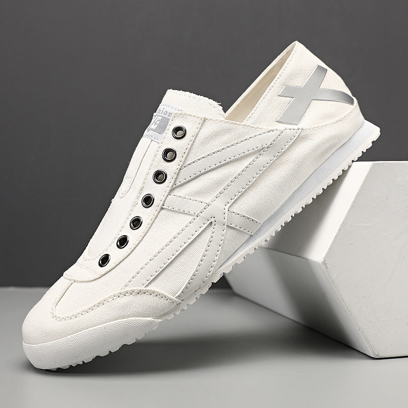 One-foot tide men's shoes, summer breathable tide brand lazy Japanese trendy versatile Forrest Gump canvas shoes, men's tide shoes