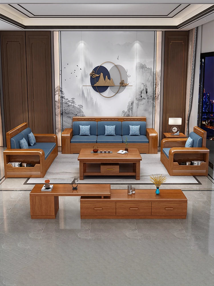 Solid wood sofa