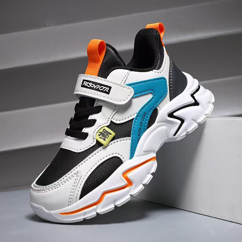Boys' shoes spring 2025 new mesh breathable medium and large children's soft soles lightweight elementary school running children's sneakers