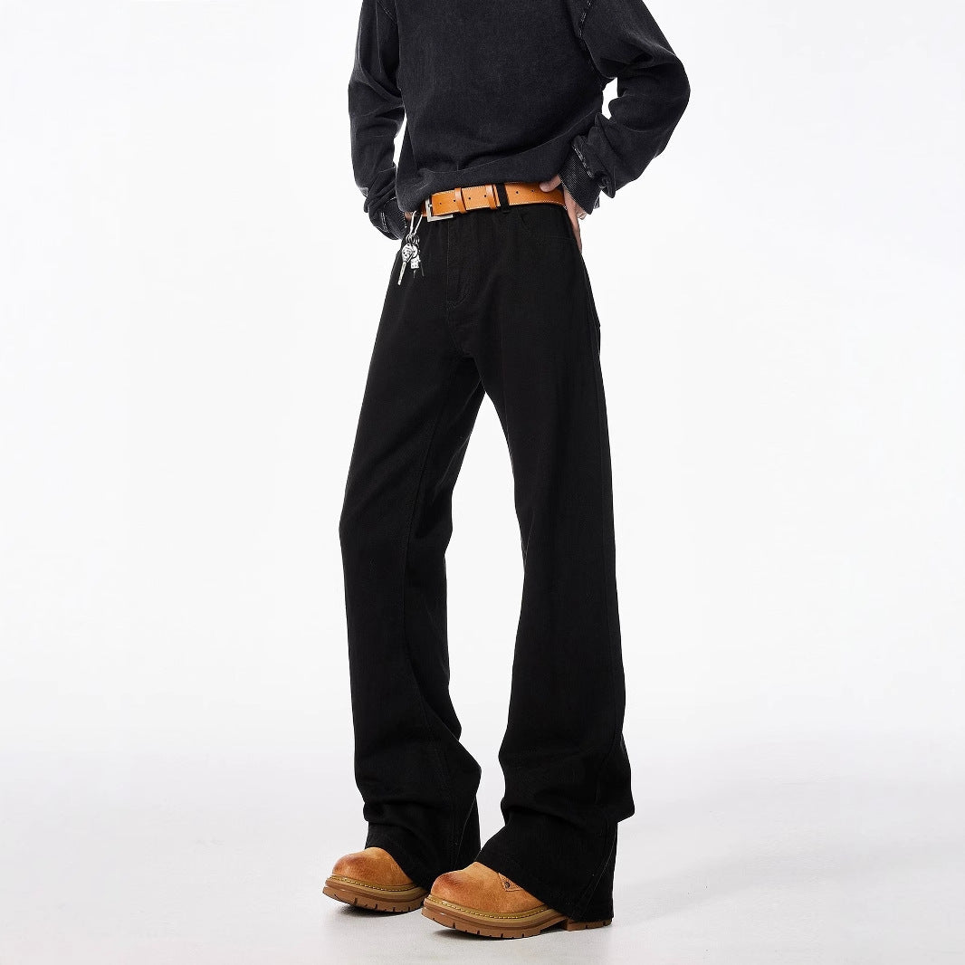 Paris bootcut black scimitar jeans men's spring/summer fashion brand loose slim slim slightly flared straight leg pants
