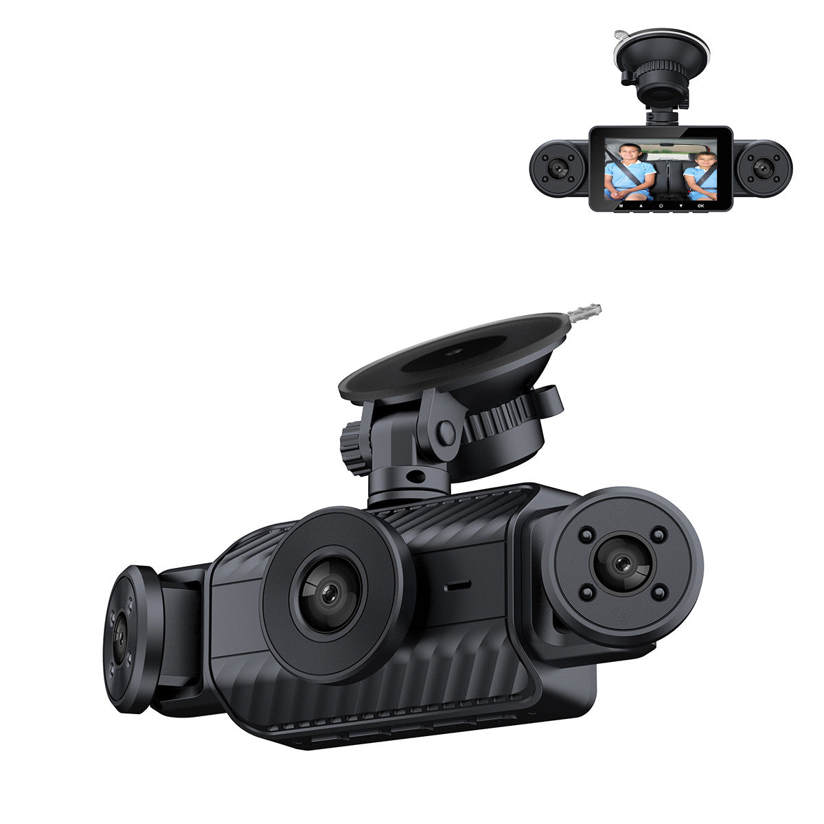 Cross-border S21 quad recording and simultaneous display car camera 1080P high-definition infrared night vision monitoring dash cam