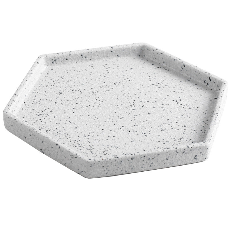 Nordic tea tray marble tray household living room rectangular tray set cup tray fruit tray jewelry tray sushi
