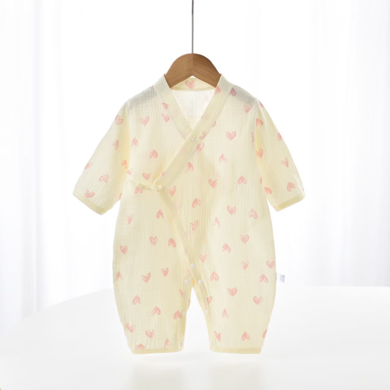 Baby onesies, monk clothes, gauze belly protection, boneless class A newborns, summer baby thin climbing clothes