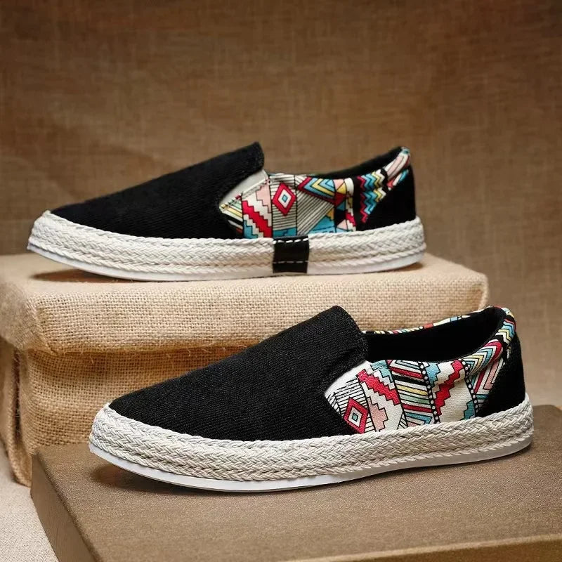 Ice silk shoes men's summer breathable thin canvas casual sneakers slip-on men's soft bottom non-slip all-match big toe shoes
