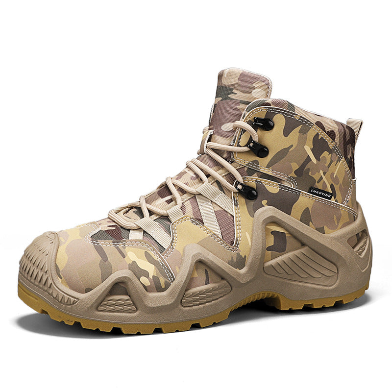 Cross-border popular plus-size 46 martin boots men's shoes high-top hiking shoes anti-slip increase camouflage outdoor training tactical shoes