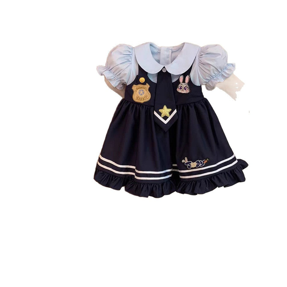Ningli girl Lolita princess dress foreign style 2025 new summer girl baby rabbit police dress trend