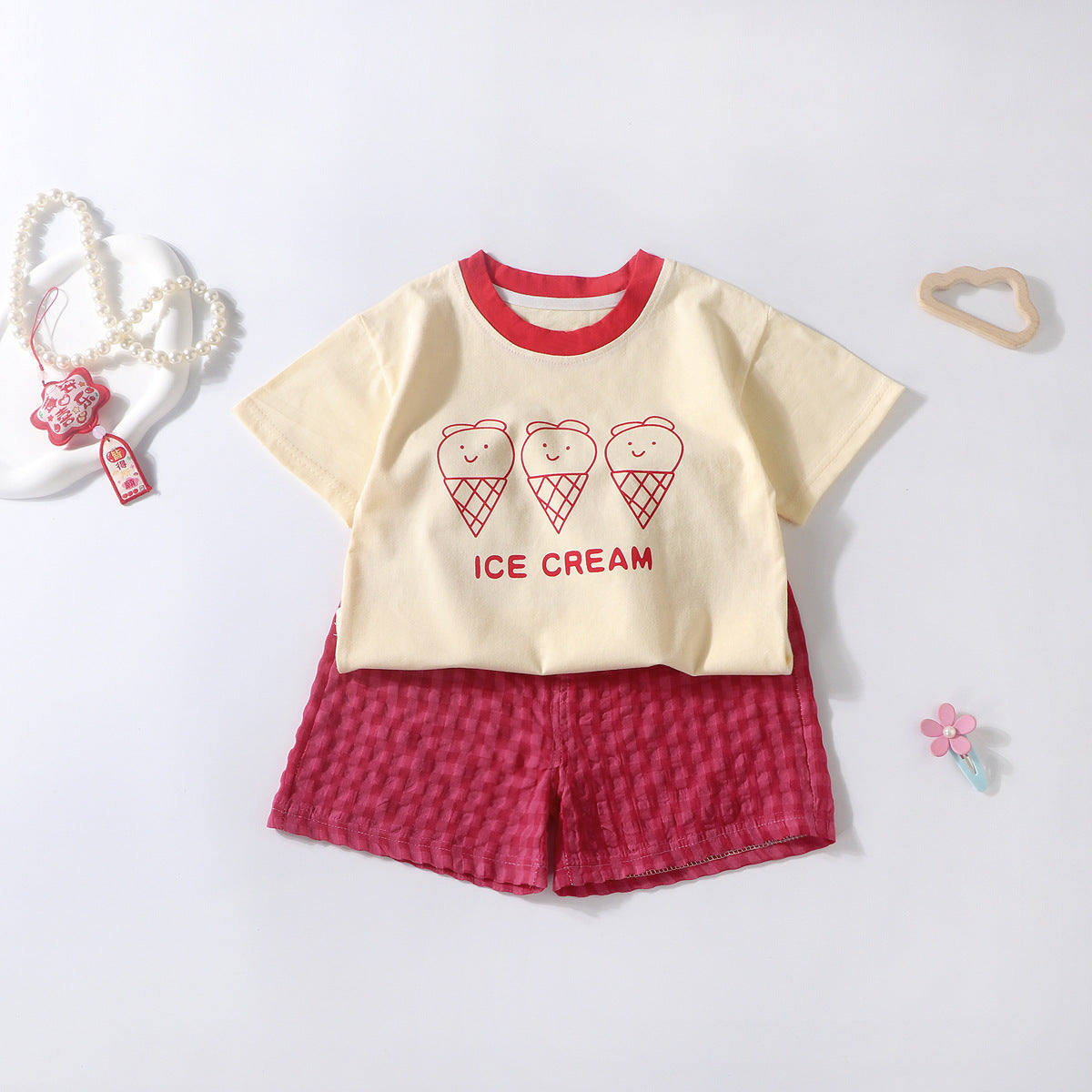 Summer Kids Short Sleeve Shorts Set Baby Toddler Cotton T-Shirt Male & Female Baby Thin Children's Clothing Two-Piece Set Wholesale
