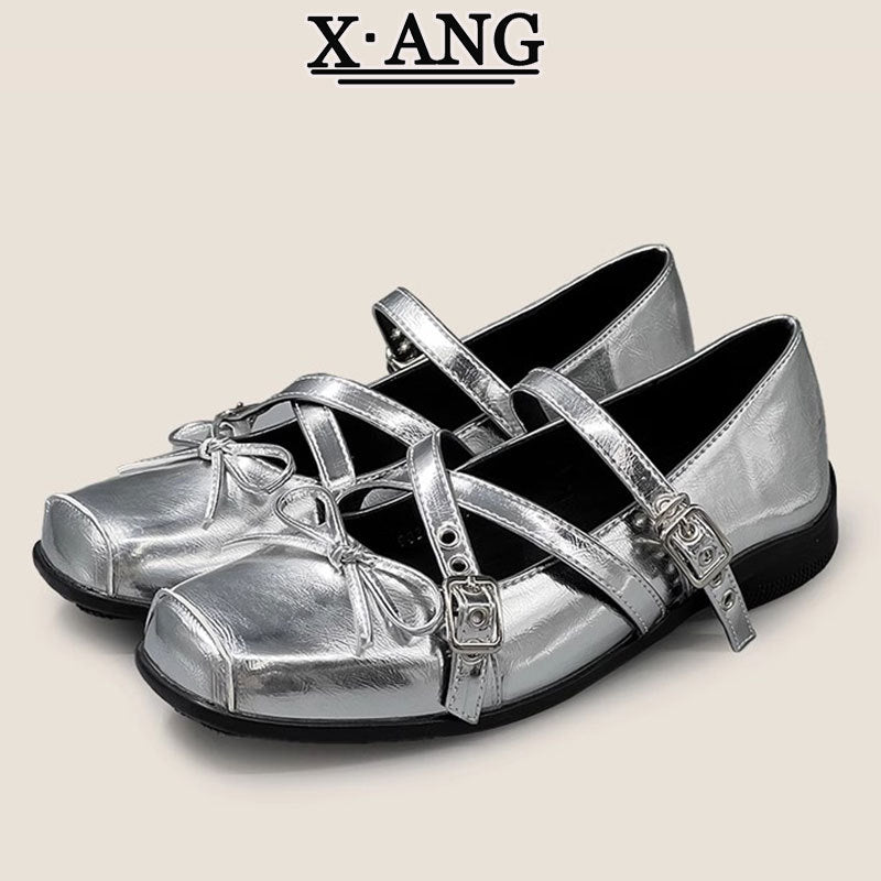 Sheepskin version of square-toed ballet shoes, soft-soled Mary Jane shoes, women's shoes, 2025 summer new pumps