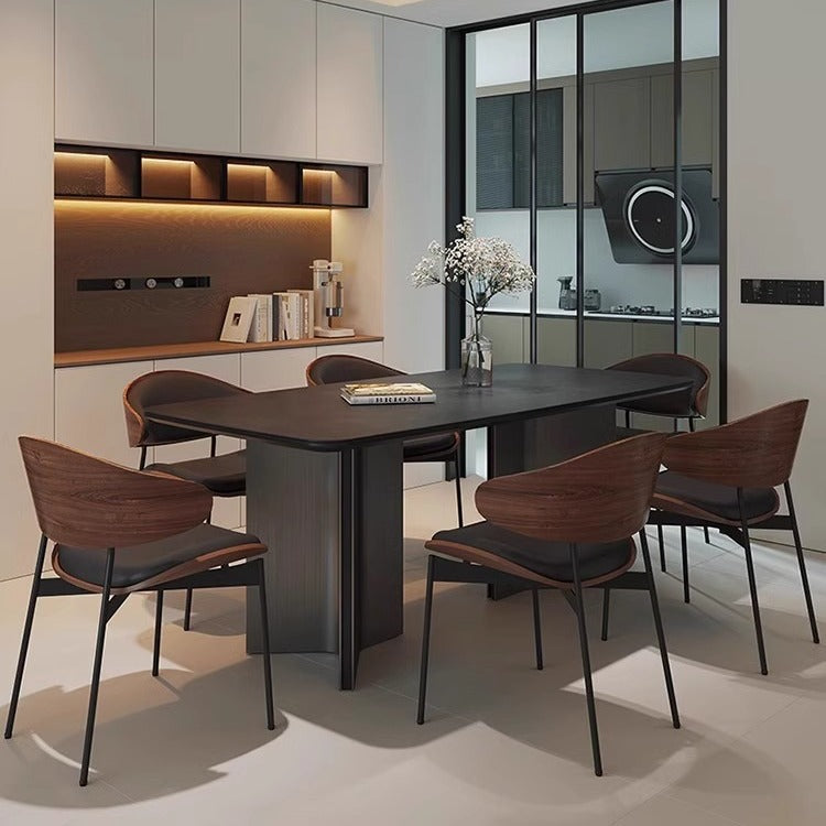 Black SLATE dining table and chair combination