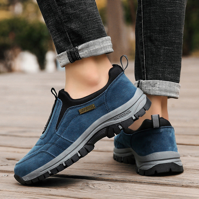 Spring and Autumn New Outdoor Leisure Sports Walking Shoes for the Elderly Men's Plus Size Mountaineering Running Shoes Trendy and Fashionable Cross-border
