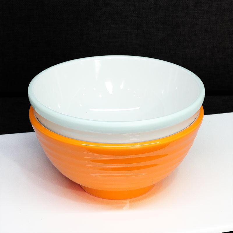 Melamine two-color rice bowl Japanese melamine porridge bowl Hot pot fast food 4.5 inch small bowl children's steamed vegetable bowl
