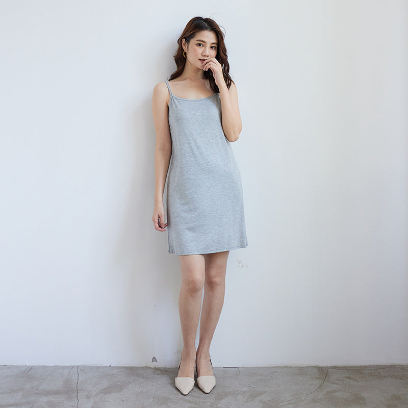 40 woven bottoming suspender skirt extended inner petticoat modal large size loose mid-length vest bottoming skirt