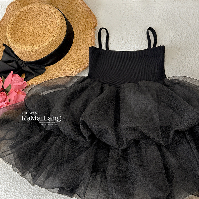 Girls' dress summer 2025 new foreign hot girl birthday puff skirt sundress princess dress