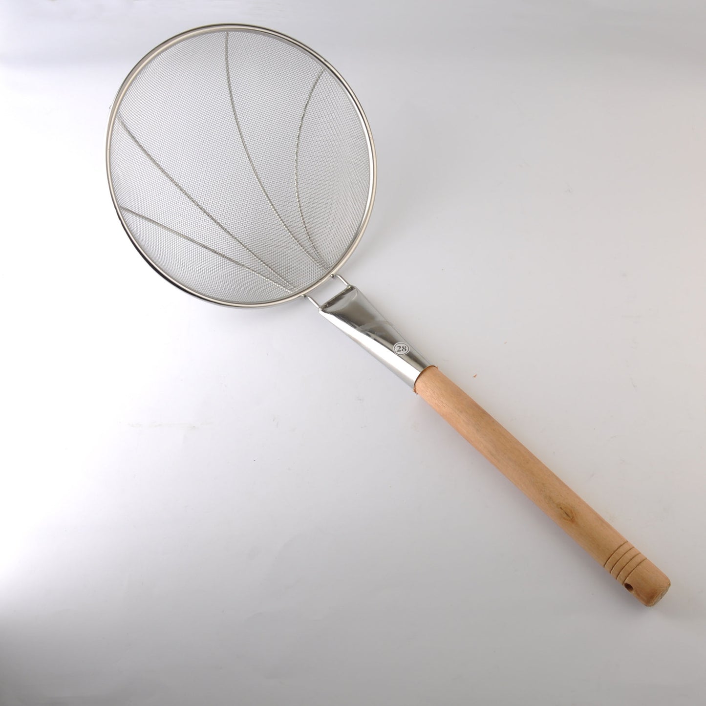 Direct supply stainless steel large colander hotel kitchen supplies line leak wooden handle reinforced mesh leak large basket fence screen screen
