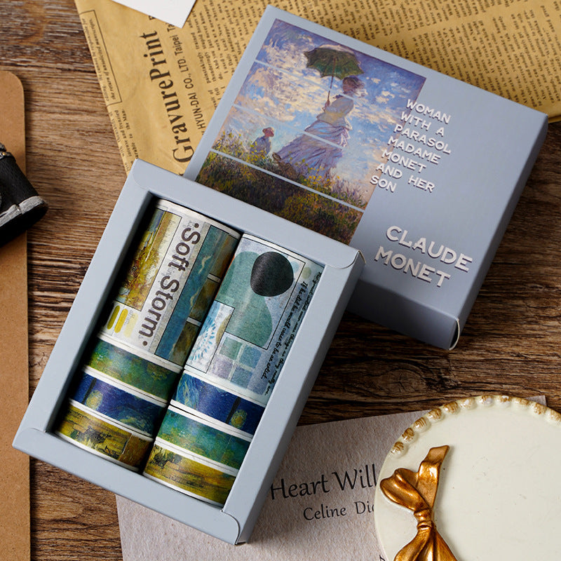 European and American style oil painting handbook set Creative Van Gogh Monet gave students a gift art handbook gift box