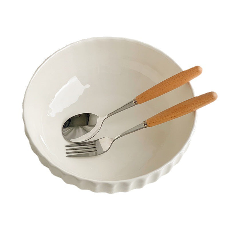 10 inch large soup bowl king size household ceramic simple snail flour vertical grain large bowl instant noodle bowl 8 inch white
