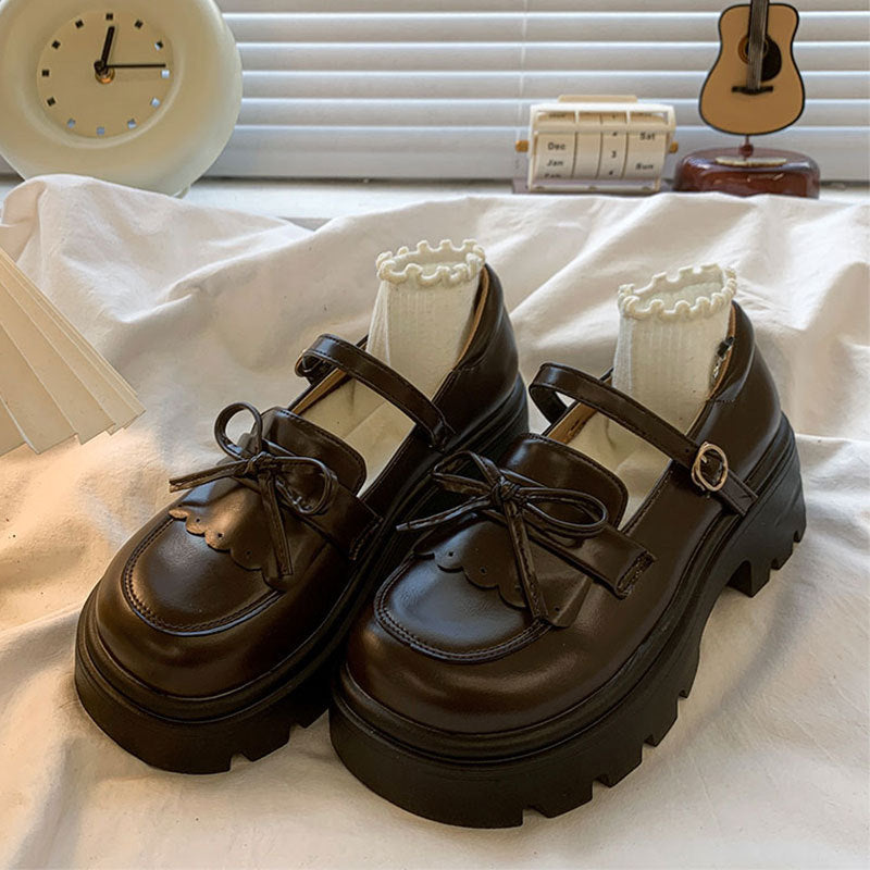 Loafer college style skirt cute and versatile single shoes 2025 new spring and autumn thick heel thick sole to increase the height of small leather shoes for women