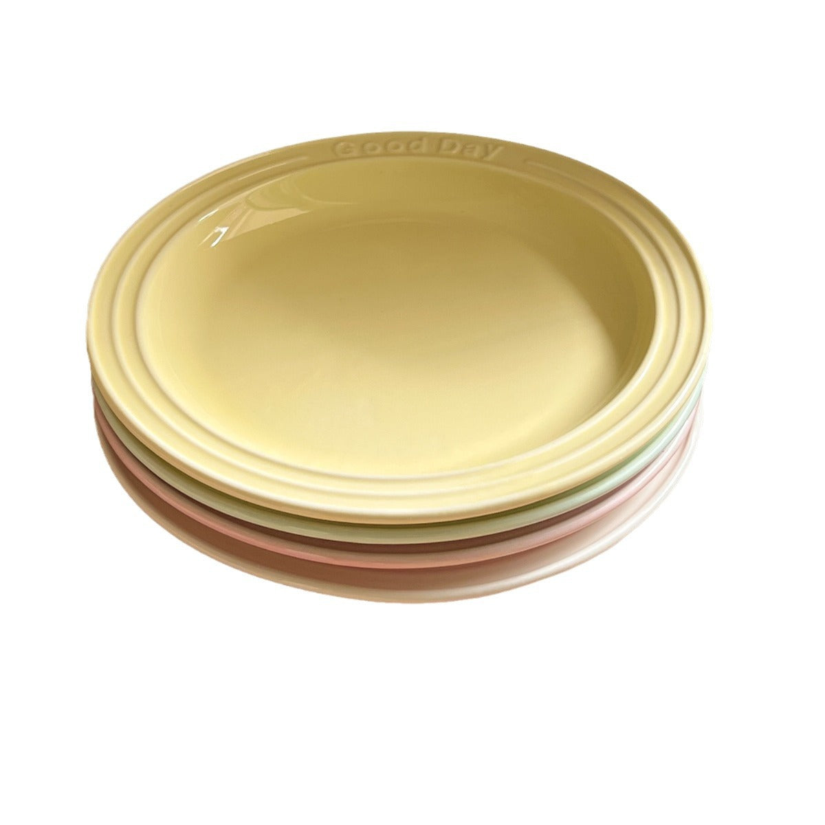 ins style relief letter plate creamy style milk Western food pasta steak dessert cake plate has good texture and appearance