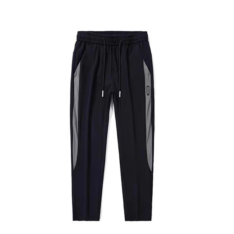 Men's casual trousers, oversized straight-leg pants, and Korean slim pants for summer new thin ice silk work