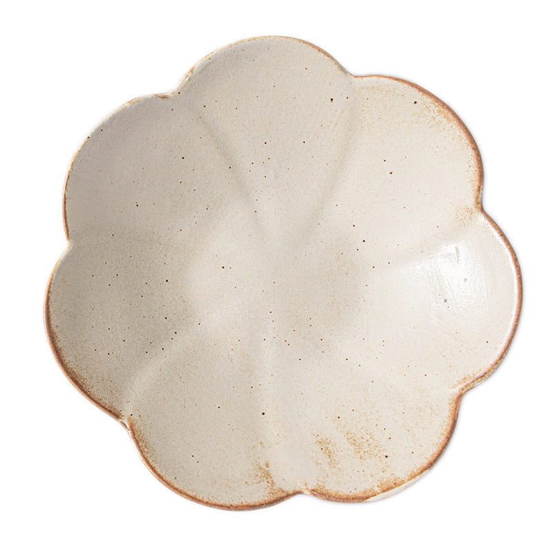 Internet celebrity restaurant Japanese vintage stoneware cherry blossom plate set dinner plate household dish plate ceramic tableware hotel wholesale