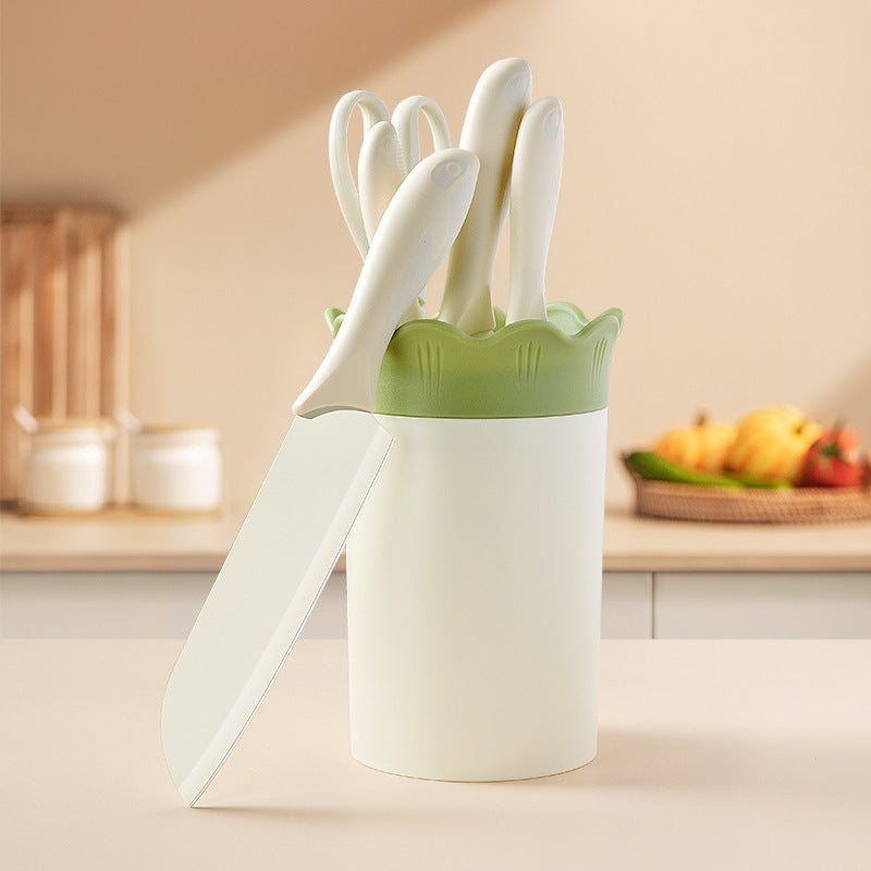 Kitchen slicing knife cutting vegetables and meat cutting fruit knife complementary food stainless steel knife women's special kitchen knife household knife set
