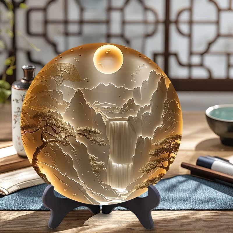 Antique imitation relief three-dimensional disc ornaments study tea room office desk exquisite table creative gifts for friends