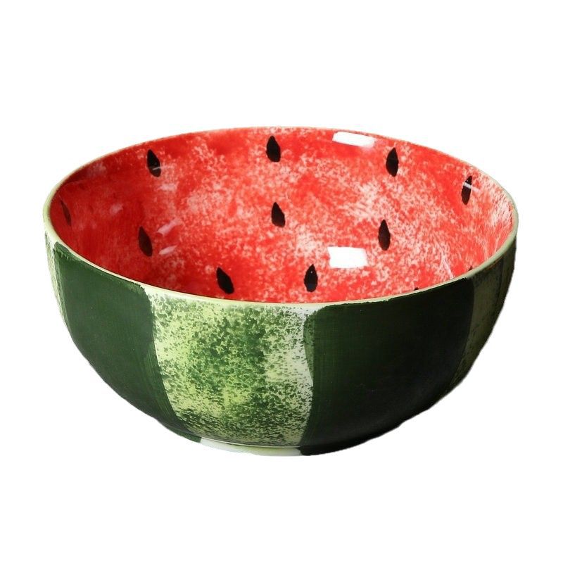 Jiutian ware ceramic large noodle bowl hand-painted watermelon instant noodle bowl underglaze color snail flour bowl beautiful small fresh deep plate