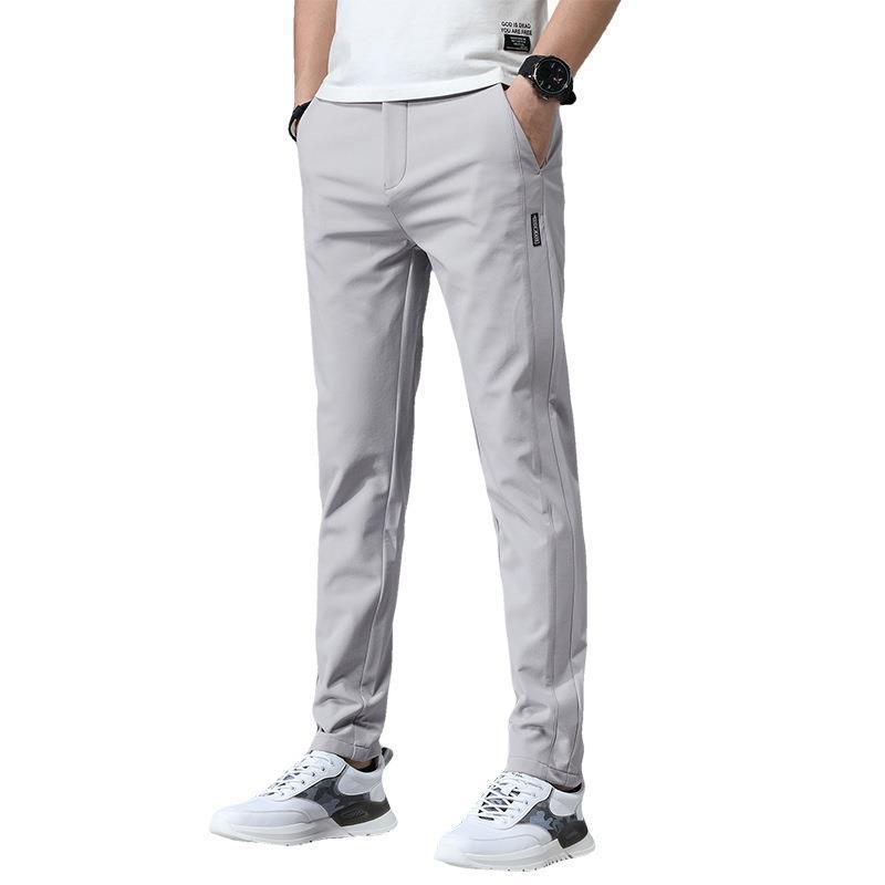 Cross Border Pants Men's Summer Ice Silk Casual Pants Men's Straight Leg Stretch Thin Quick Dry Sports Summer Pants Breathable
