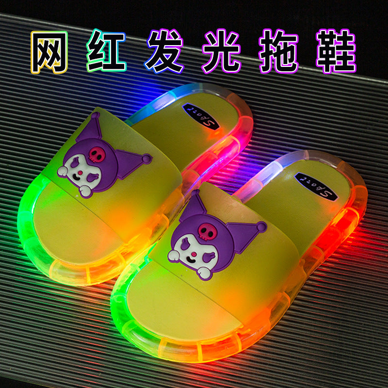 Internet celebrity new luminous slippers for children to wear cool personality home non-slip kulomi cartoon slippers for women