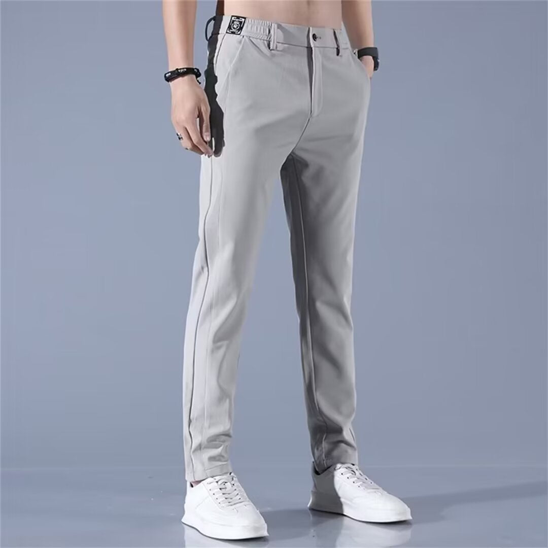Cross Border Pants Men's Summer Ice Silk Casual Pants Men's Straight Leg Stretch Thin Quick Dry Sports Summer Pants Breathable