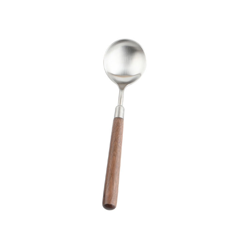 Walnut handle 304 stainless steel light luxury ins steak knife and fork wholesale western restaurant spoon cutlery knife and fork set