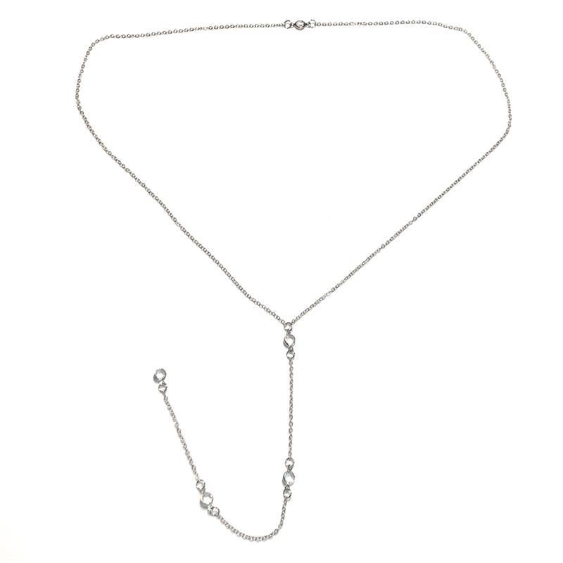 European and American cross-border jewelry, fashionable and simple, European and American style, water drop back chain, tide girl long necklace, tassel body chain
