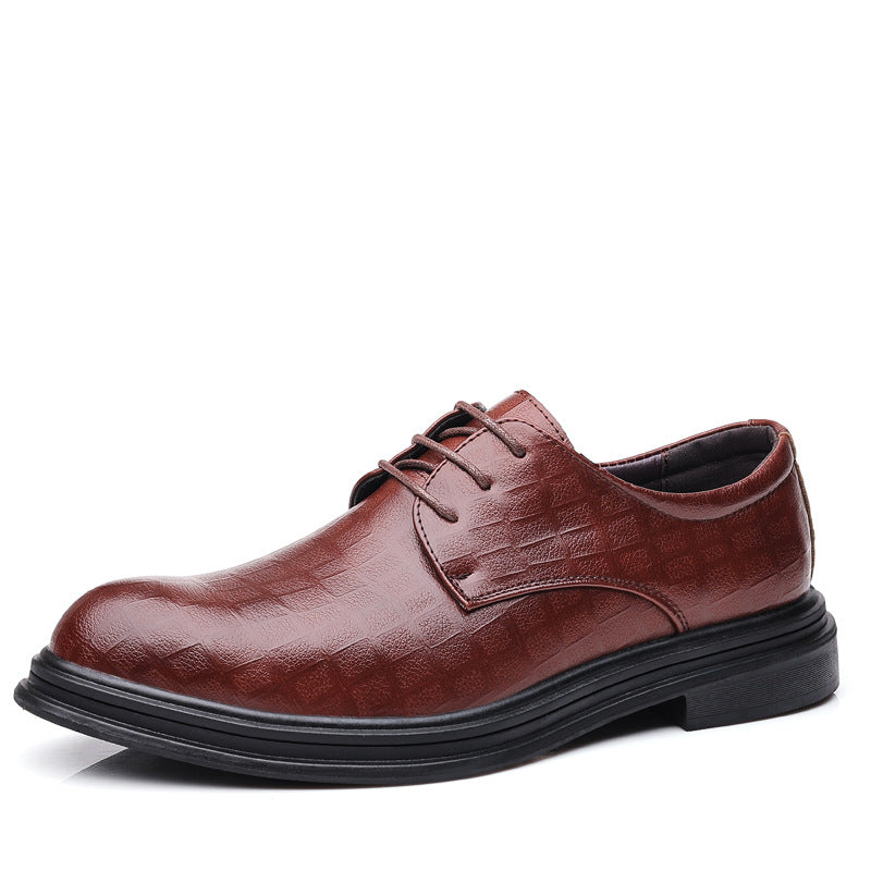 Leather shoes men's business formal wear casual trendy shoes spring British groom Korean version cross-border soft sole wedding leather shoes breathable