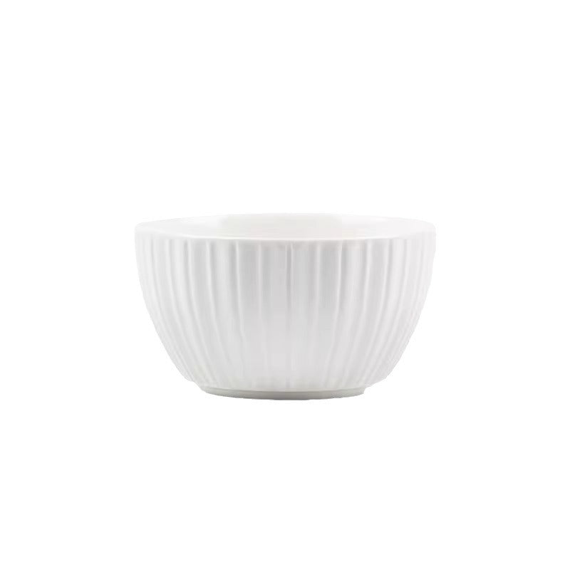 Dish set household light luxury Nordic pure white underglaze color high-end sense Jingdezhen housewarming bowl 2024 new tableware