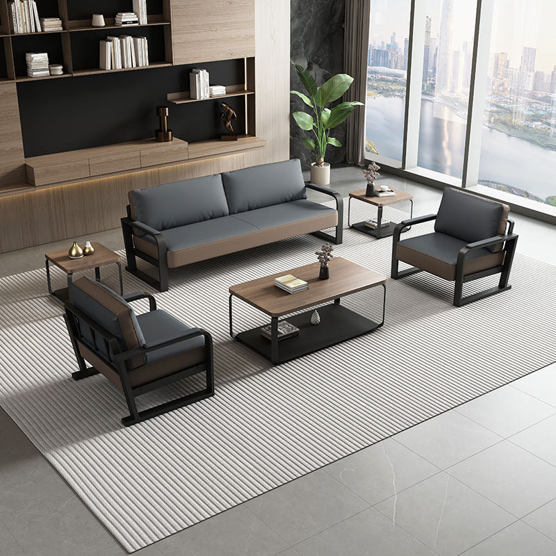 Simple office sofa, business reception, modern light luxury reception sofa, three-person office sofa, coffee table combination