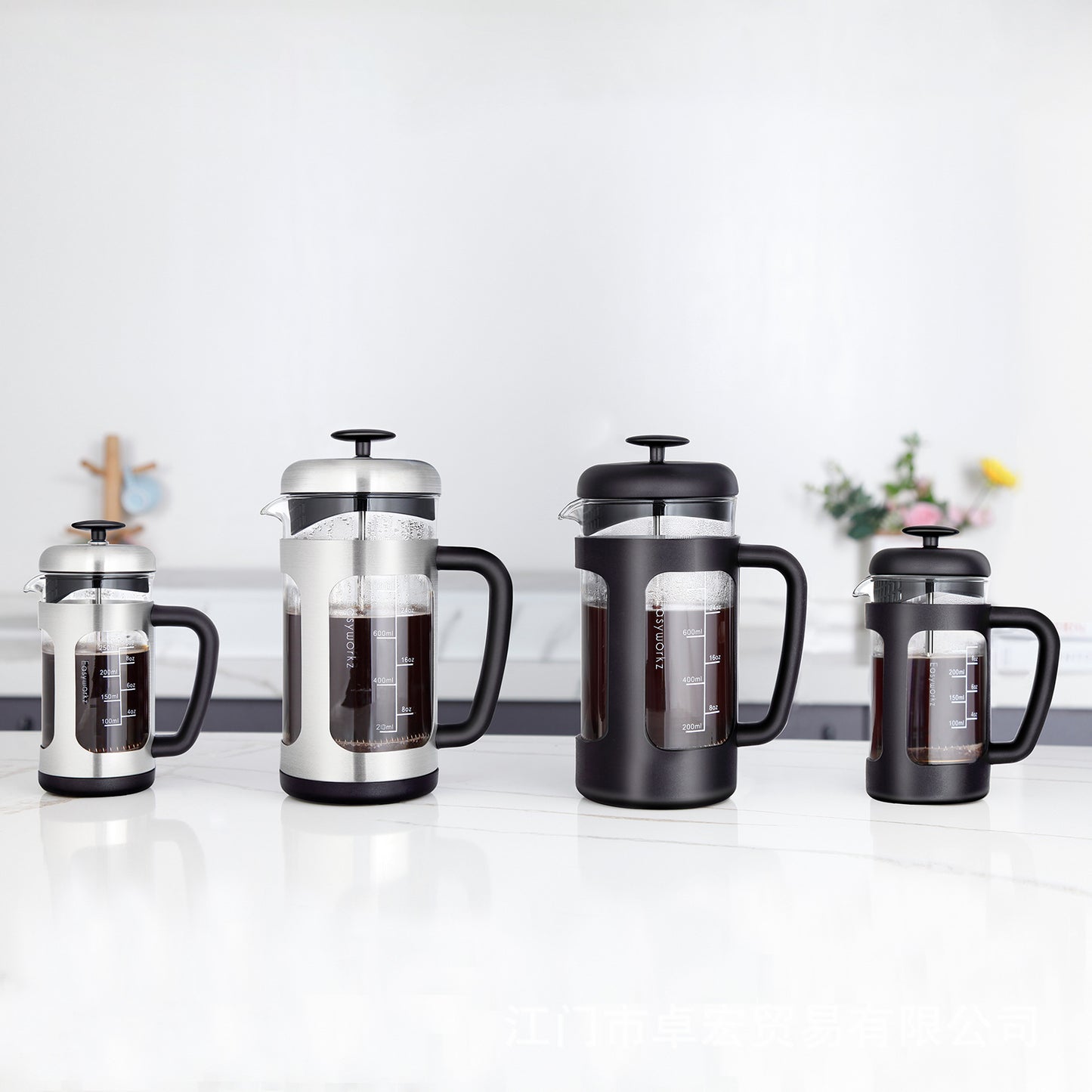 Glass press, coffee, pour-over kettle, home brewing coffee, filter utensils, tea brewer set