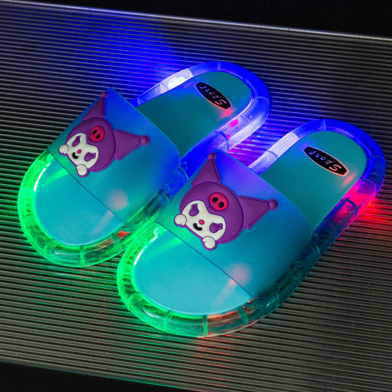 Internet celebrity new luminous slippers for children to wear cool personality home non-slip kulomi cartoon slippers for women