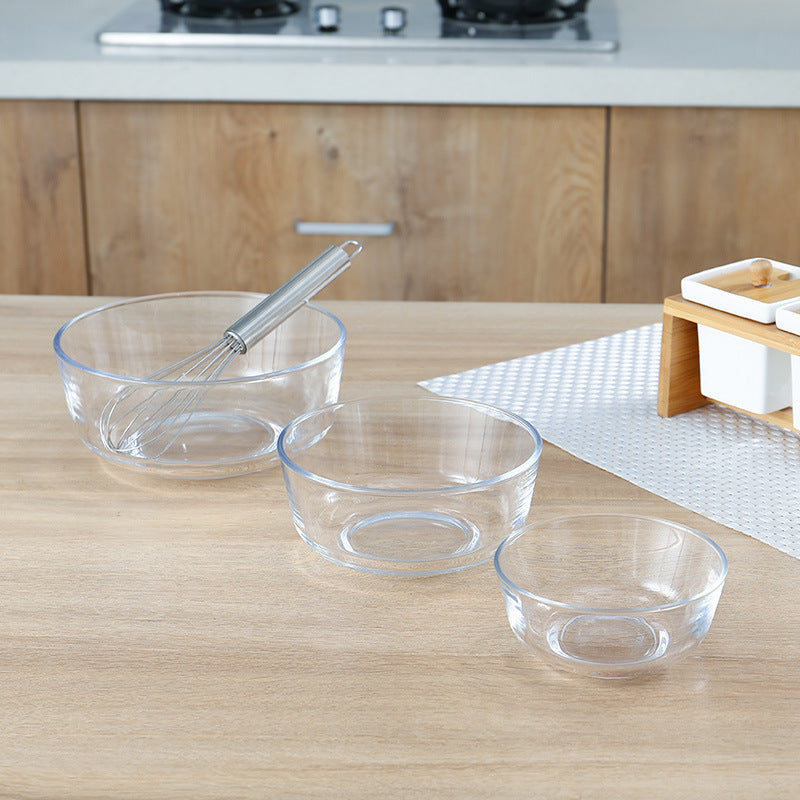 Home utensils, soup bowls, clear glass bowls, salad bowls, creative dessert bowls, heat-resistant large bowls, instant noodle bowls, fruit plates