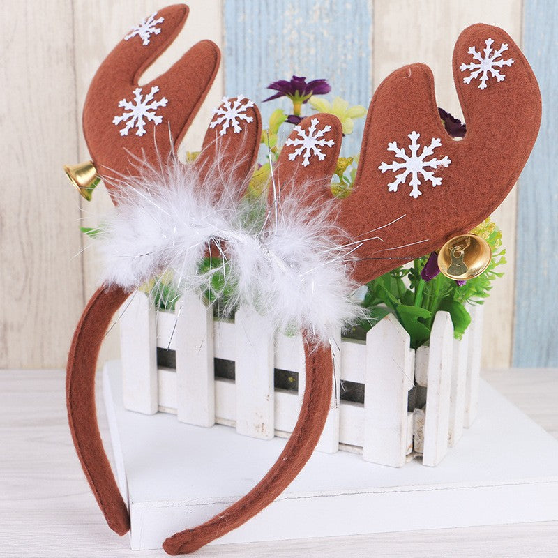 Christmas feather big antler headband, Christmas decoration headband, Christmas gift, Christmas photo headband, cross-border source
